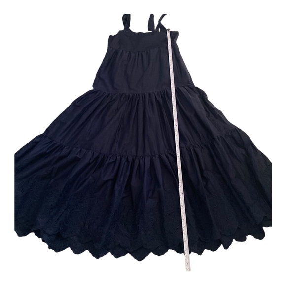 NWT JASON WU Navy  Tiered Shoulder Tie Maxi Dress Embroidered  Size S - Picture 11 of 16